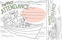 BARKER CREEK Recognition Awards and Bookmarks, Color Me Attendance, Awards are 6-3/8" x 5-1/2"
