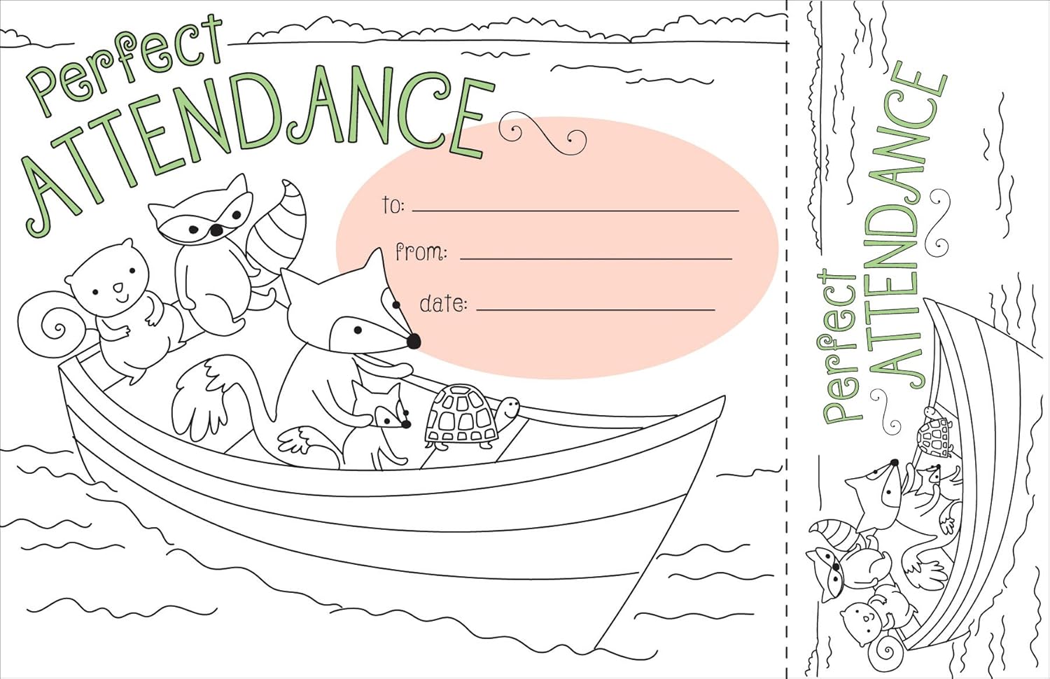 BARKER CREEK Recognition Awards and Bookmarks, Color Me Attendance, Awards are 6-3/8" x 5-1/2"