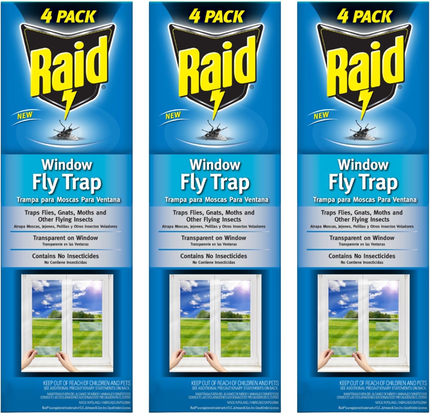 Raid Window Fly Traps, 4 Count (Pack of 4)