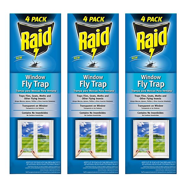 Raid Window Fly Traps, 4 Count (Pack of 4)
