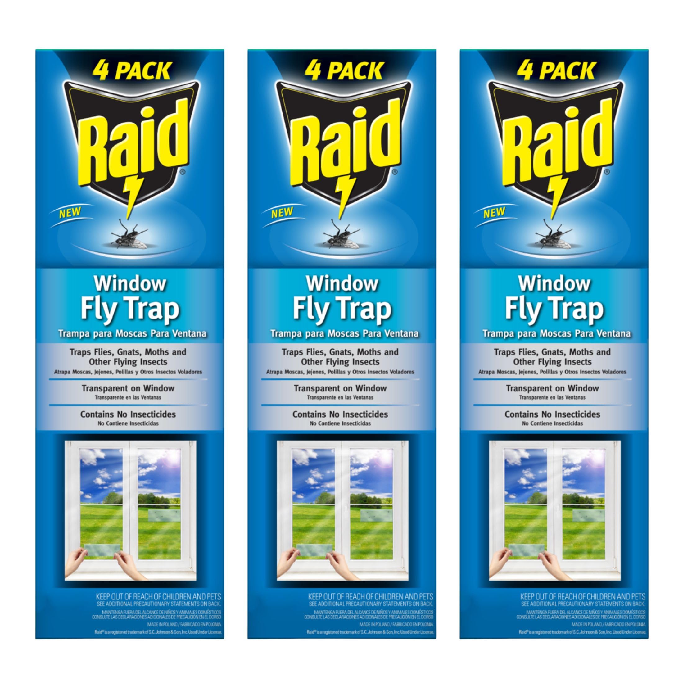 Raid Window Fly Traps, 4 Count (Pack of 4)