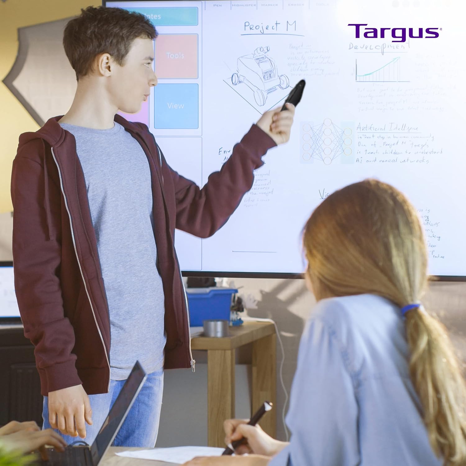 Targus Bluetooth Wireless Presentation Clicker Laser Pointer for Meetings and PowerPoint – Comes with USB Dongle