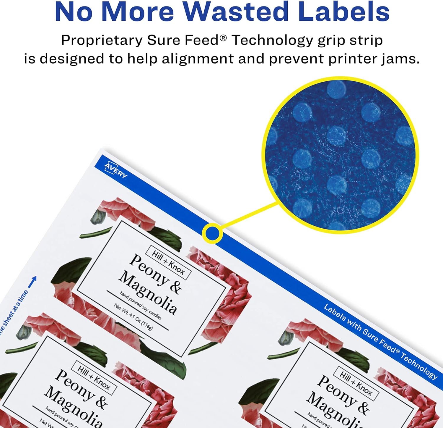 Avery Glossy White Rectangle Scalloped Labels, Sure Feed Technology, 2" x 3", Print-to-the-Edge, Permanent Adhesive