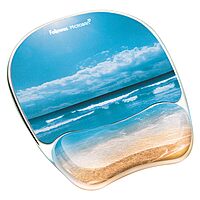 Fellowes Photo Gel Mouse Pad with Wrist Rest and MICROBAN
