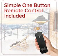 BLACK+DECKER 1500W Outdoor Electric Patio Heater with Remote Control