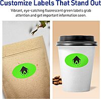 Avery Printable Oval Labels, Sure Feed Technology, 1.5" x 2.5", Neon Green