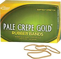Alliance Rubber 20335 Pale Crepe Gold Rubber Bands Size #33, 1 lb Box Contains Approx. 970 Bands (3 1/2" x 1/8", Golden Crepe) 3 1/2 x 1/8 inches
