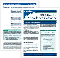 ComplyRight 2025-2026 Fiscal Attendance Calendar, 8 1/2in x 11in, Pack Of 50