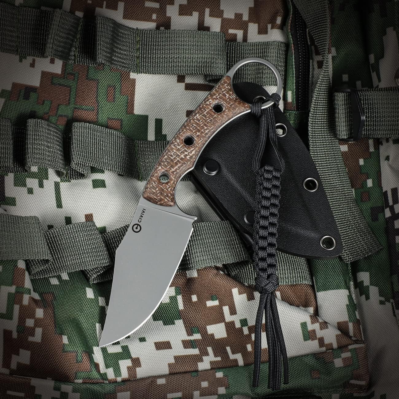 CIVIVI Midwatch Fixed Blade Knife, 3.39" Bohler N690 with Kydex Sheath