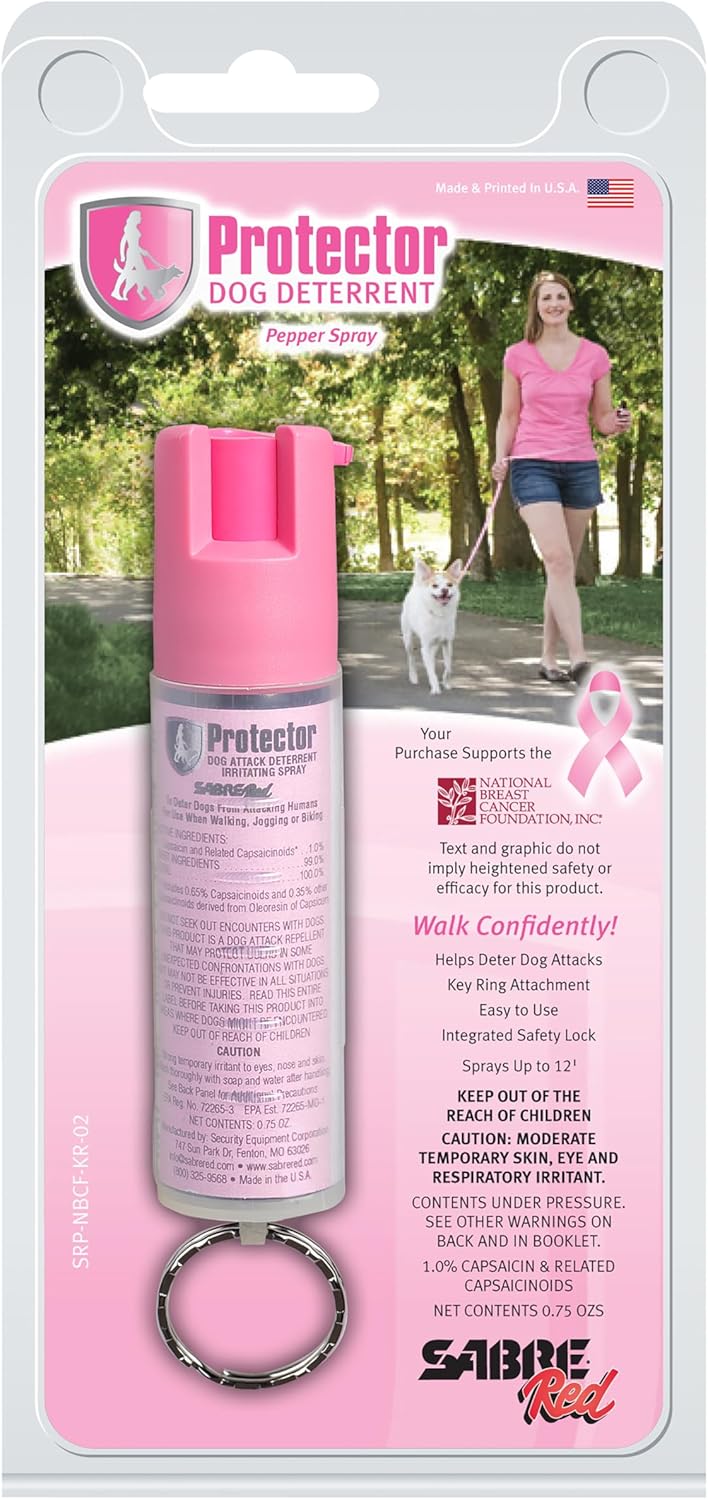 SABRE Protector Dog Spray with Key Ring, 14 Bursts, 12-Foot Range