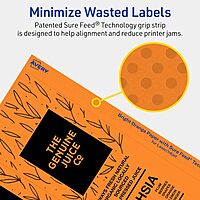 Avery Bright Orange Rectangle Labels 3-1/4" x 8-3/8"