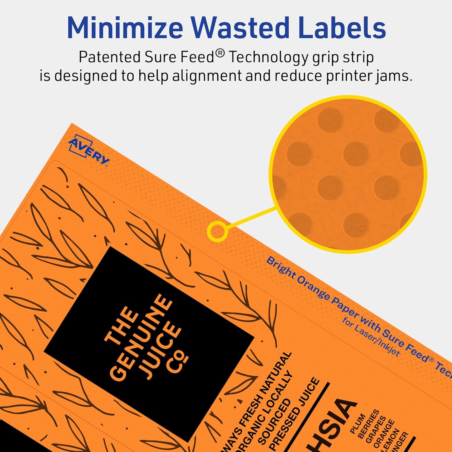 Avery Bright Orange Rectangle Labels 3-1/4" x 8-3/8"