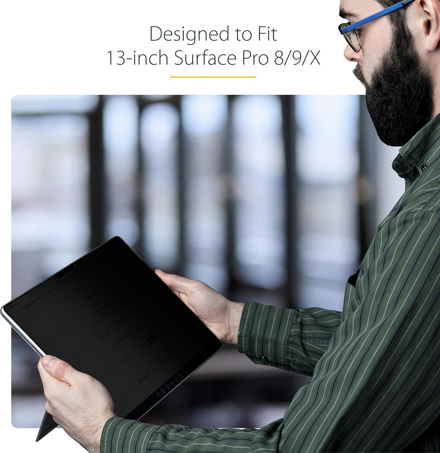 StarTech.com 4-Way Privacy Screen for 13-inch Surface Pro 8/9/X Laptop, Portrait/Landscape, Touch-Enabled