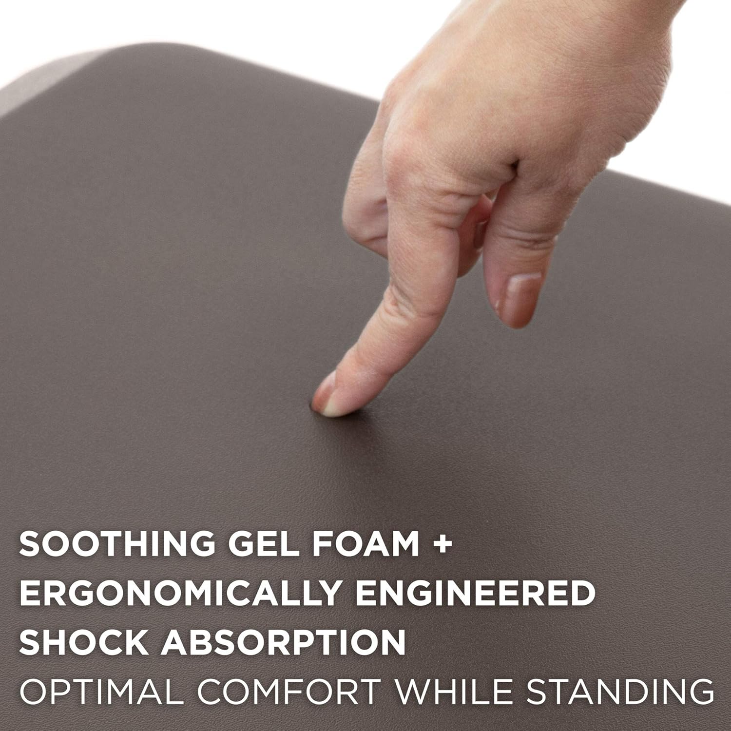 Mount-It! Standing Desk Floor Mat | Brown Standing Comfort Mat for Standing Desk, Home, Office, Kitchen