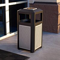 Safco Evos Steel Trash Can, Indoor and Outdoor Use