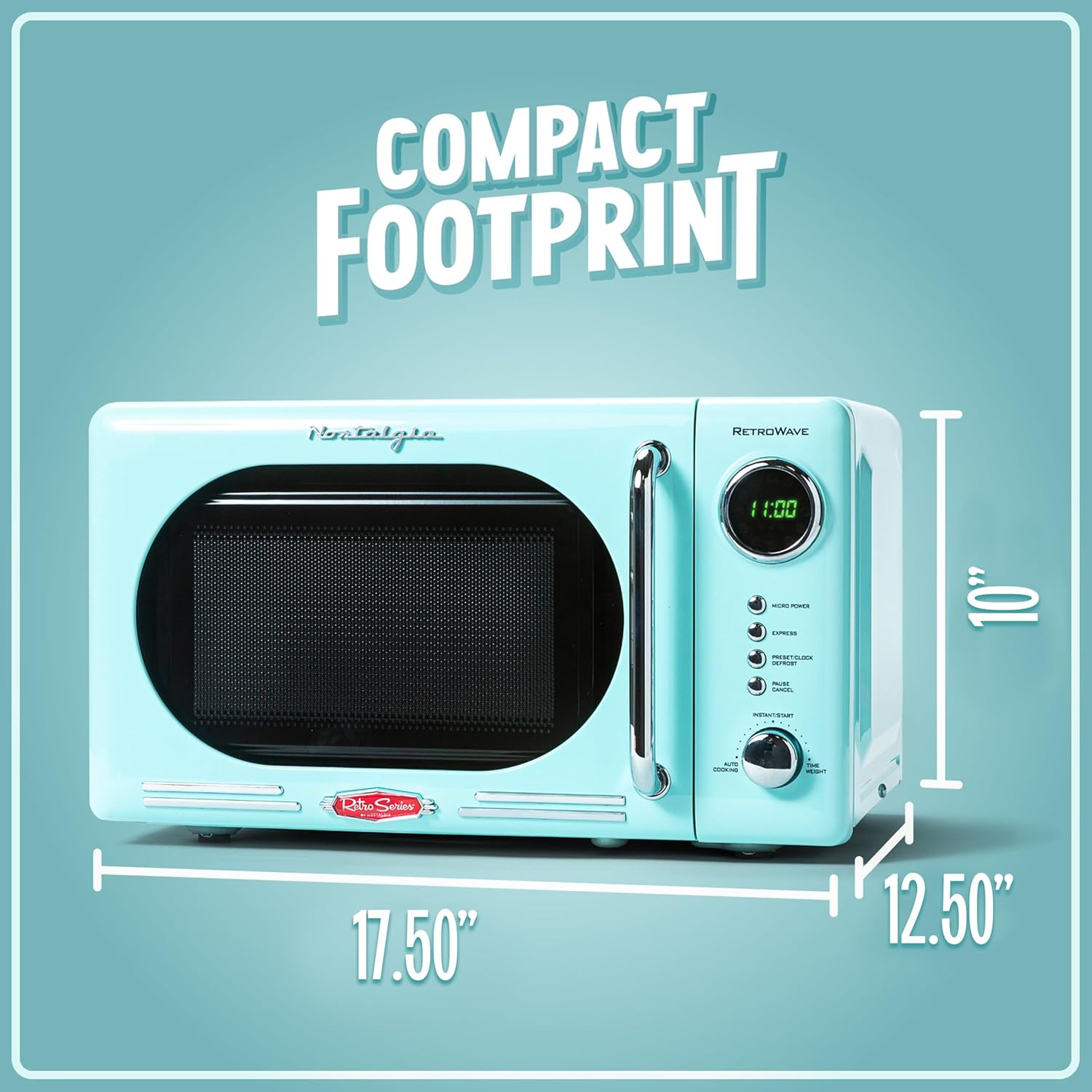 Nostalgia Retro Countertop Microwave Oven