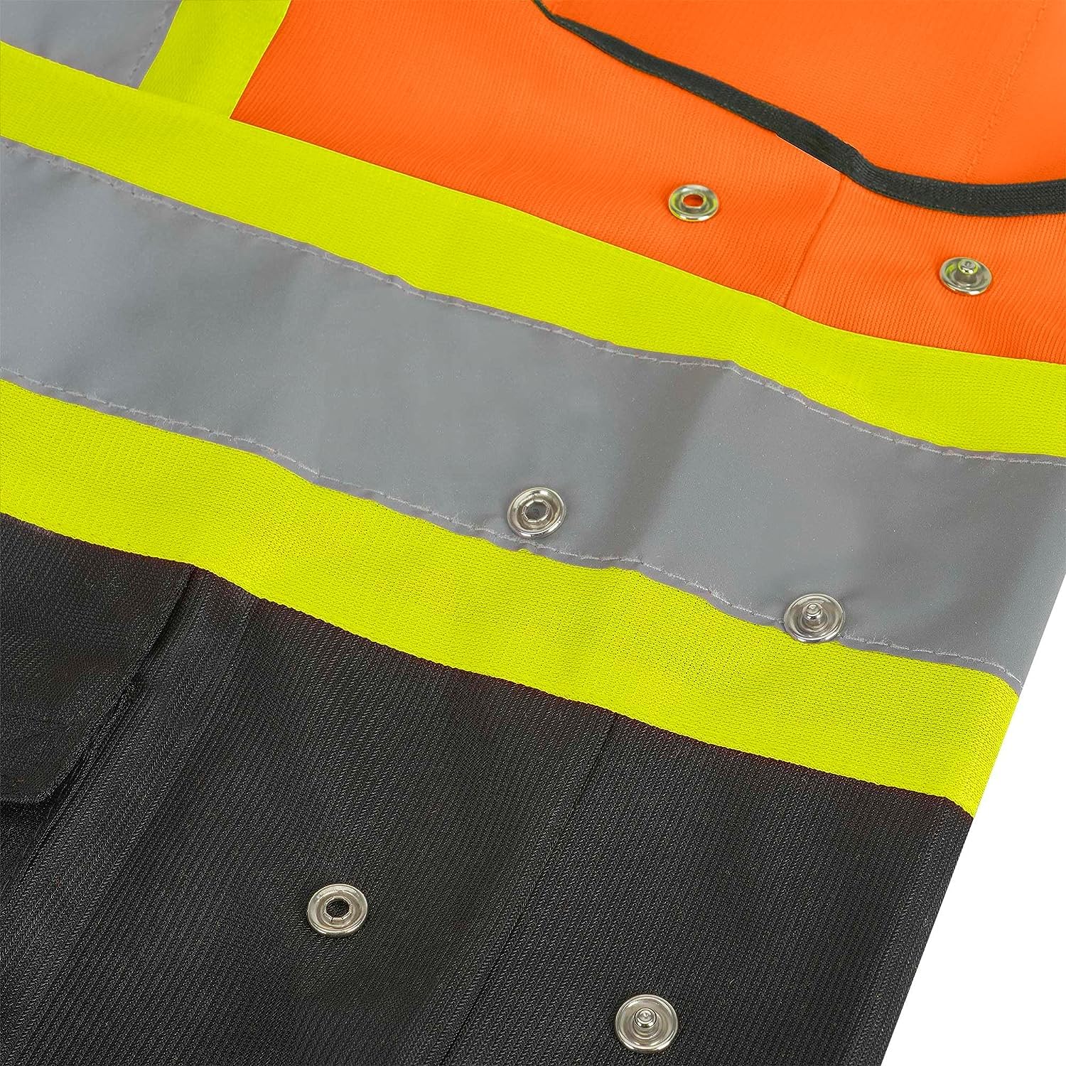 Pioneer Hi-Vis Reflective Safety Vest, Solid Neon, 8 Pockets, Zipper, Adjustable