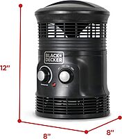 Black+Decker 360° Portable Heater Fan Combo 2in1 Personal Mini Space Heater
