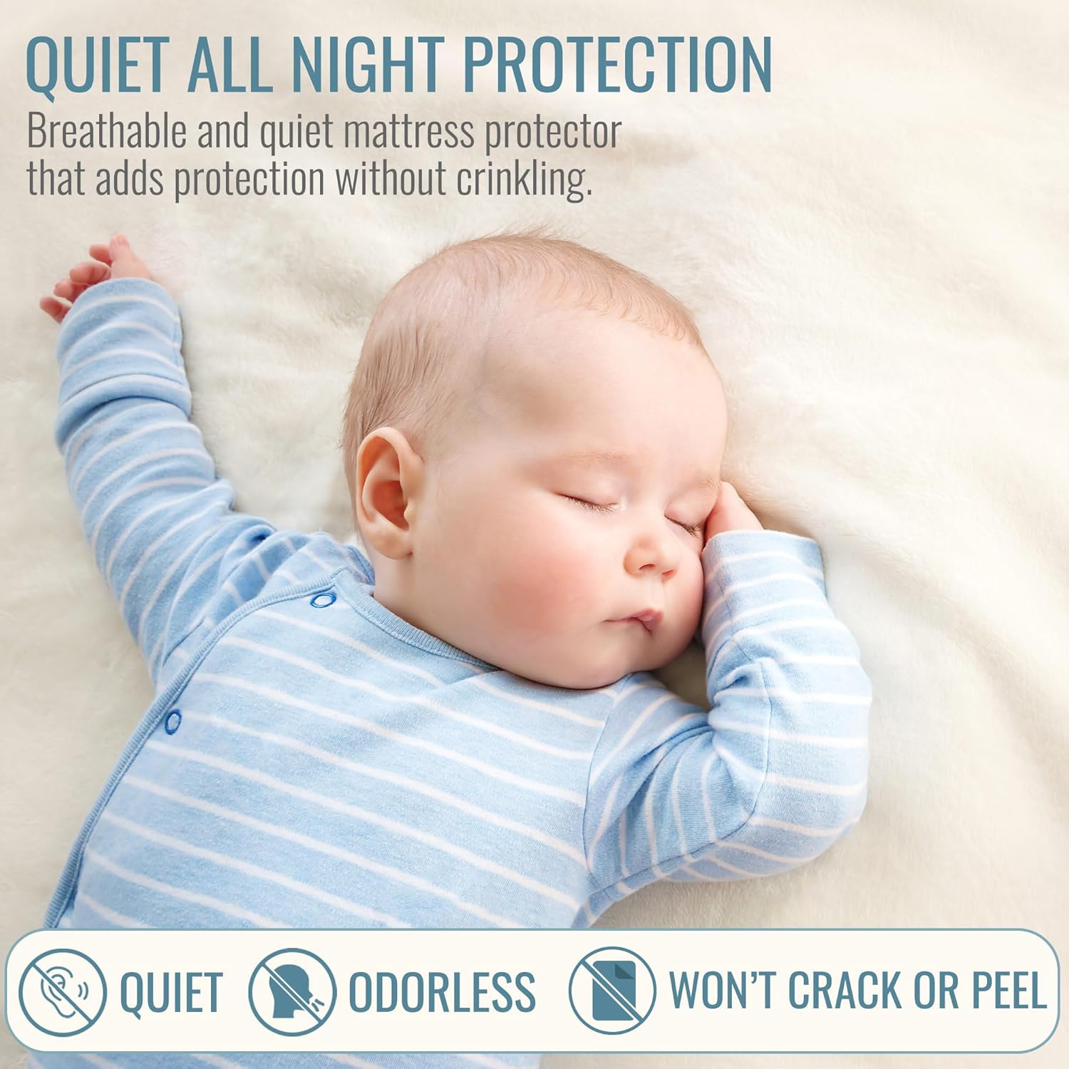 DMI Waterproof Mattress Protector and Cover, Contoured Fitted Sheet Fit, King Fitted King