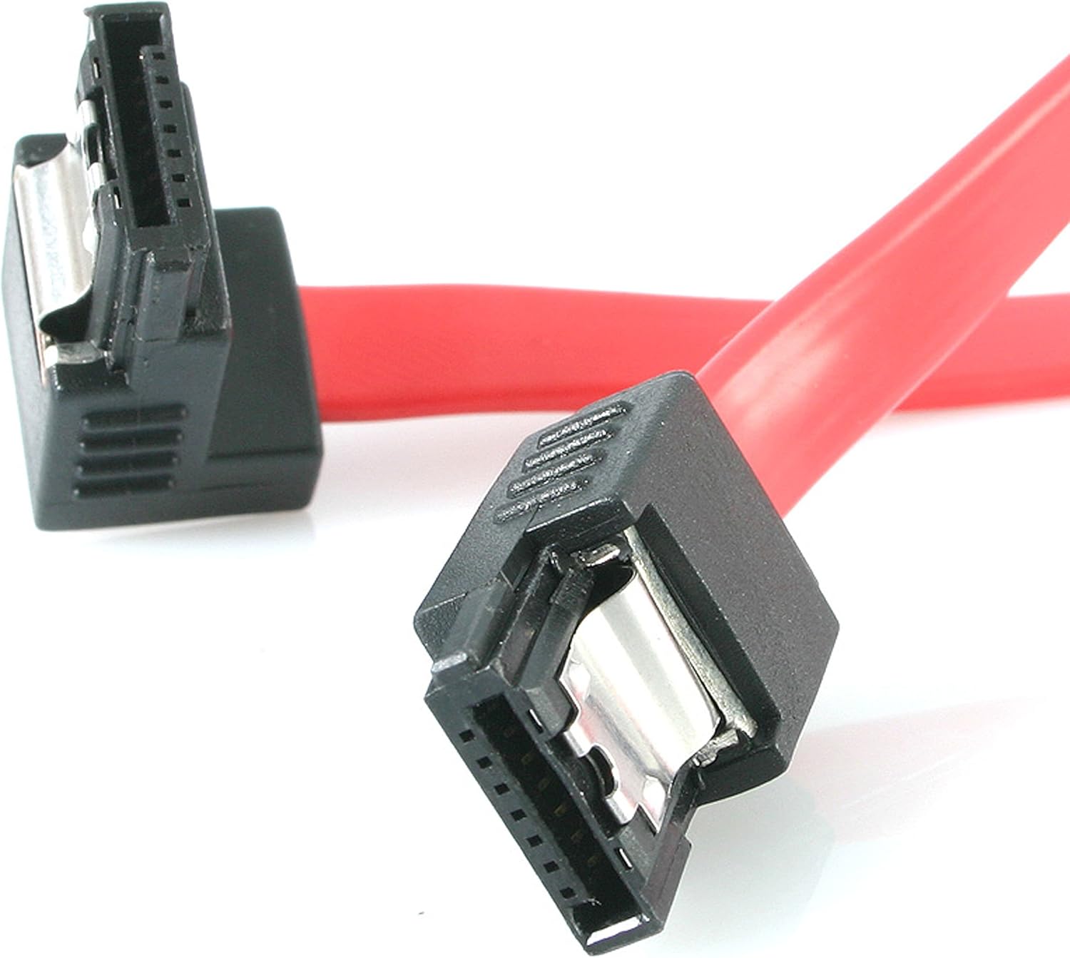 StarTech.com 18in Latching Right Angle SATA Cable - SATA 6Gbps - LSATA18RA1