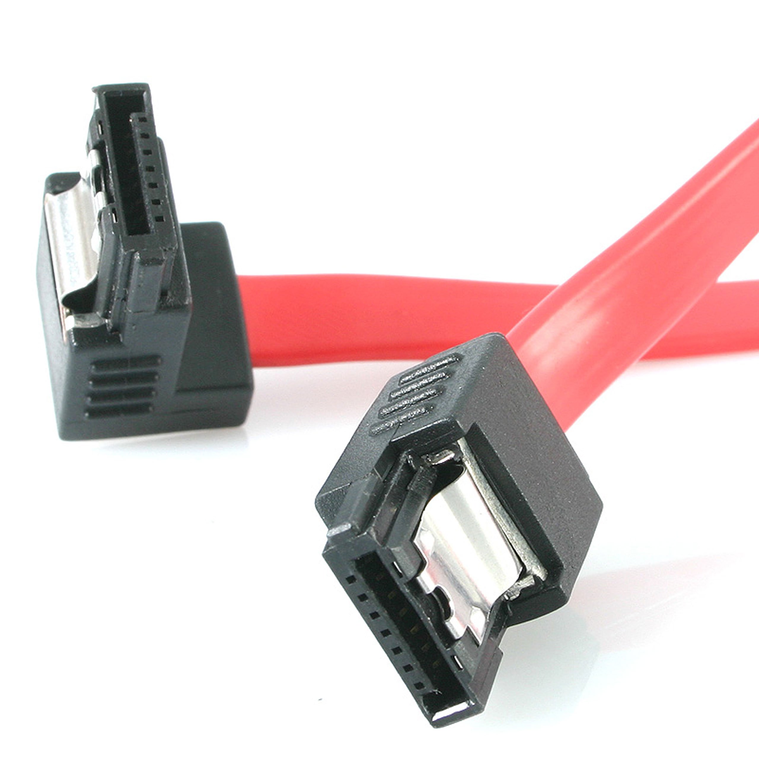 StarTech.com 18in Latching Right Angle SATA Cable - SATA 6Gbps - LSATA18RA1
