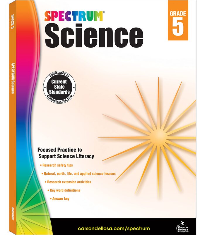 Spectrum 5th Grade Science Workbooks, Ages 10 to 11, 5th Grade Science, Research Safety Tips and Physical, Earth, Space, and Life Science with Research Activities - 144 Pages (Volume 65)