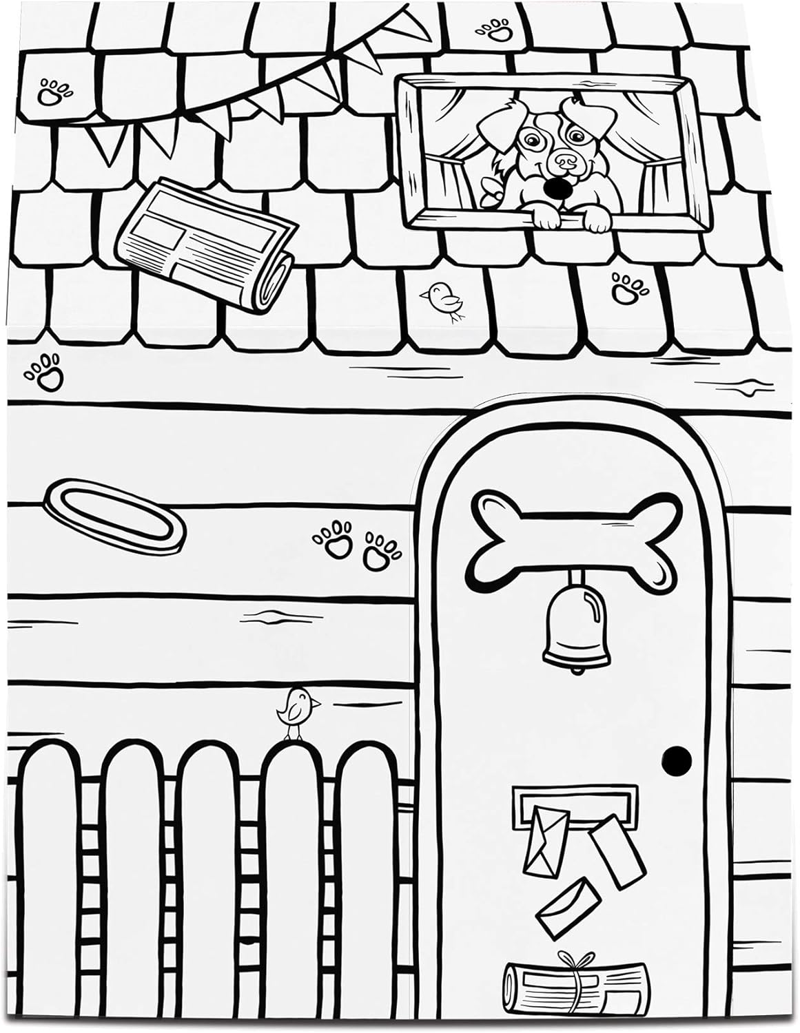 Bankers Box at Play Color in Dog Playhouse, Cardboard Playhouse for and Life Size Craft Activity for Kids and Families