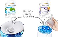 Crane EE-5202 2-in-1 Warm Mist Humidifier & Personal Steam Inhaler, 0.5 Gal, Blue/White