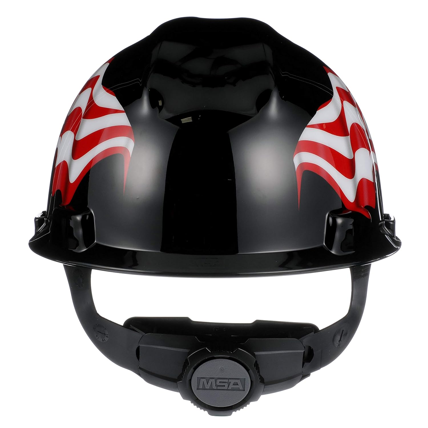 MSA 10079479 V-Gard Slotted Hard Hat, Americaln Eagle,, Capacity, Volume, Polyethylene, Standard, black/Red/White/Blue