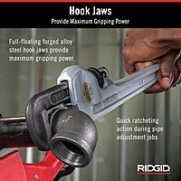 RIDGID 31115 Model 848 Aluminum Straight Pipe Wrench, 48-inch Plumbing Wrench