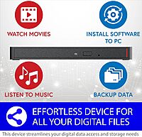 BUFFALO MediaStation 6X Portable Type-C USB 3.2 (Gen 1) Blu-ray Drive/External, Plays and Burns Blu-Rays, DVDs
