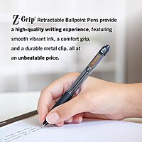 Zebra Pen Z-Grip Retractable Ballpoint Pen, Medium Point 1.0 mm