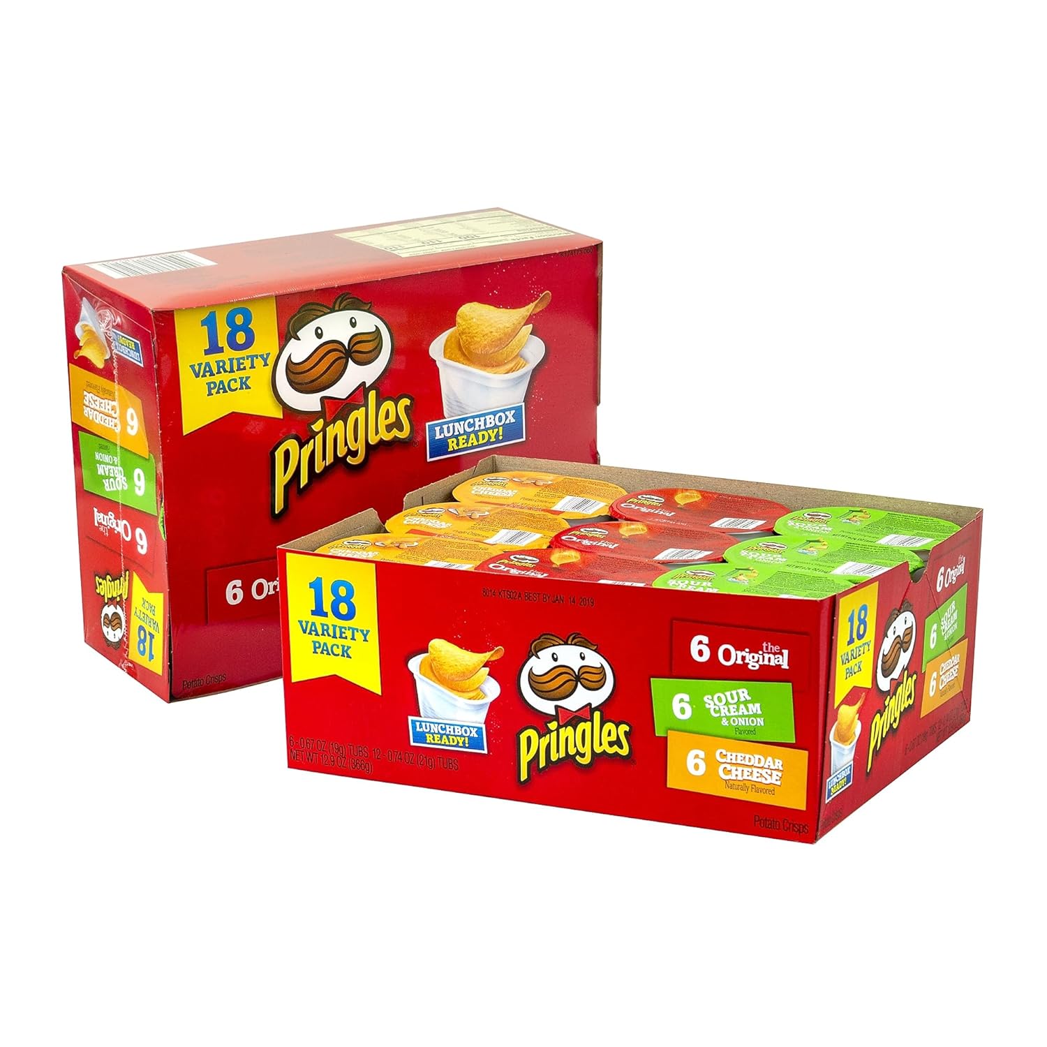 Pringles Variety Pack Potato Chips - 36 Individual Packs Snack Stacks