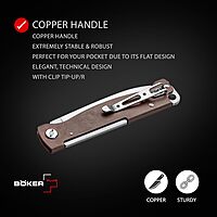 BÖKER PLUS® Atlas knife - small slipjoint folding pocket knife - metal handle - EDC full metal - Vintage Sandvik knife