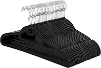 Elama Home 30 Piece Rubber Non Slip Hanger with Hanging Tab in Black