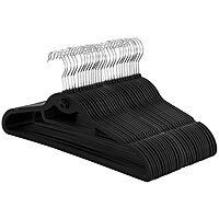 Elama Home 30 Piece Rubber Non Slip Hanger with Hanging Tab in Black