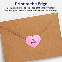 Avery Glossy White Heart Labels, Sure Feed Technology, 0.75" x 0.75", Print-to-The-Edge, Permanent Adhesive, Laser/Inkjet Printable