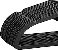 Elama Home 30 Piece Rubber Non Slip Hanger with Hanging Tab in Black