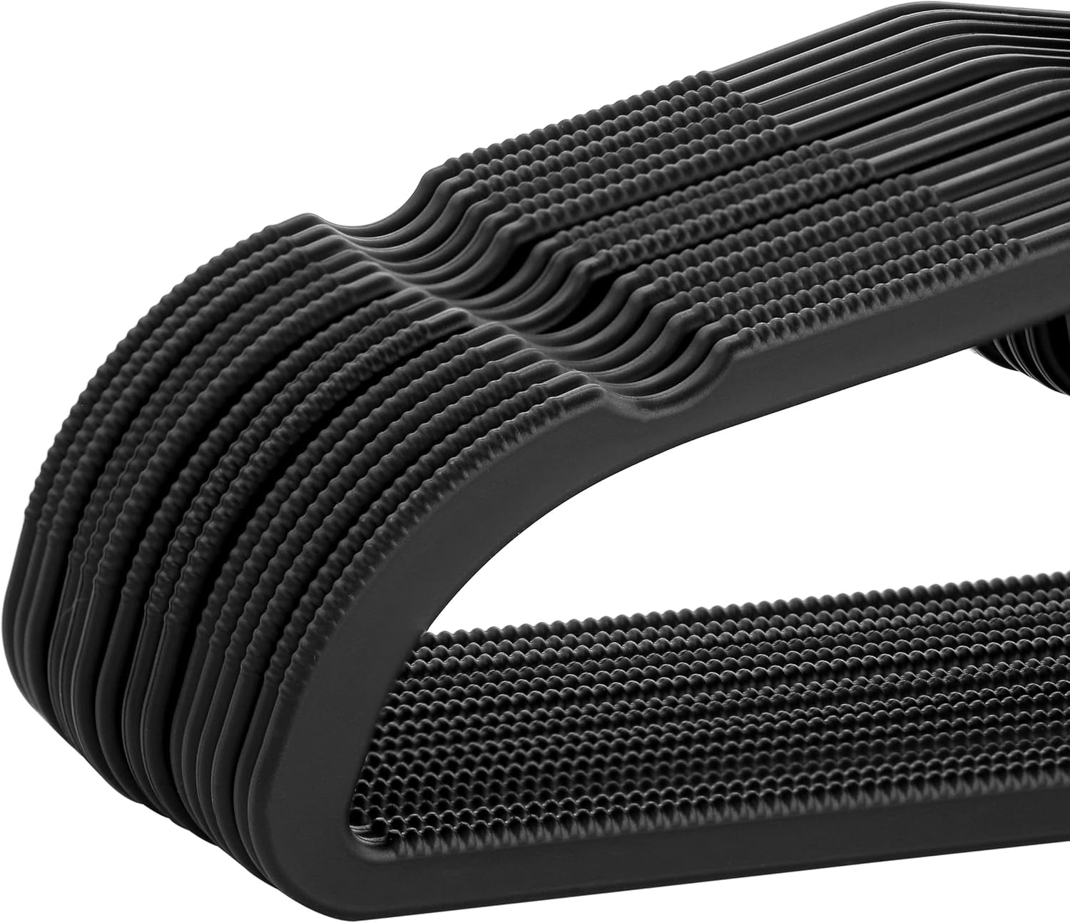 Elama Home 30 Piece Rubber Non Slip Hanger with Hanging Tab in Black