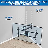 Mount-It! UL Certified Heavy Duty Full Motion TV Wall Mount for Most 37-80 Inch Flat Screen TVs, Wall Mount Bracket Max VESA 600x400, Holds up to 440lb, Full Motion TV Mount 55 inch, 65 inch, 80 inch