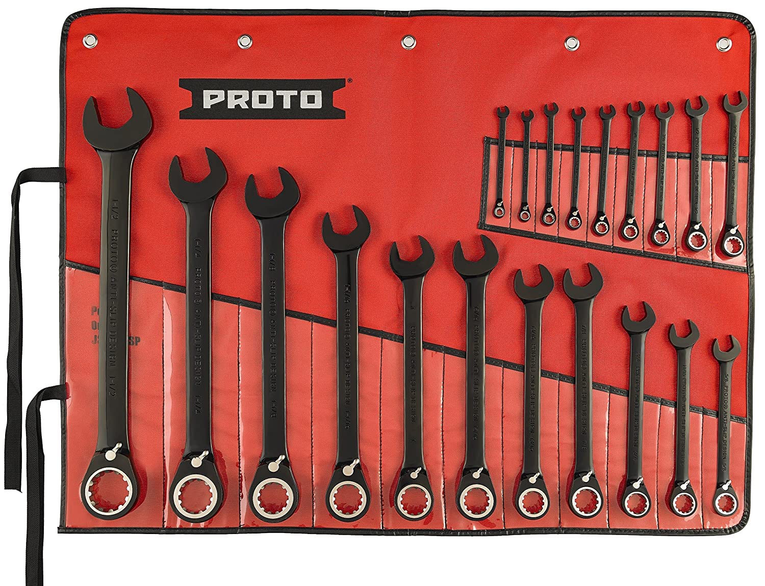 20 pc BLK Chrome Reversible Combo Ratchet Wrench Set-Spline