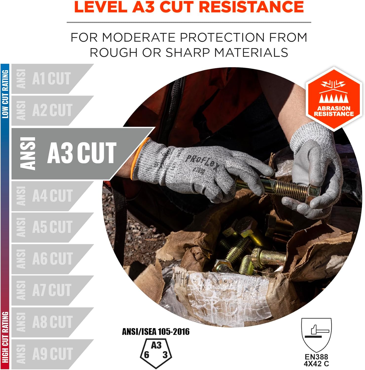 ERGODYNE ProFlex 7030 PU-Coated Cut-Resistant Gloves