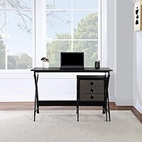 OSP Home Furnishings Olympic Utility Home Office Desk with Nesting 3-Drawer Storage Stand