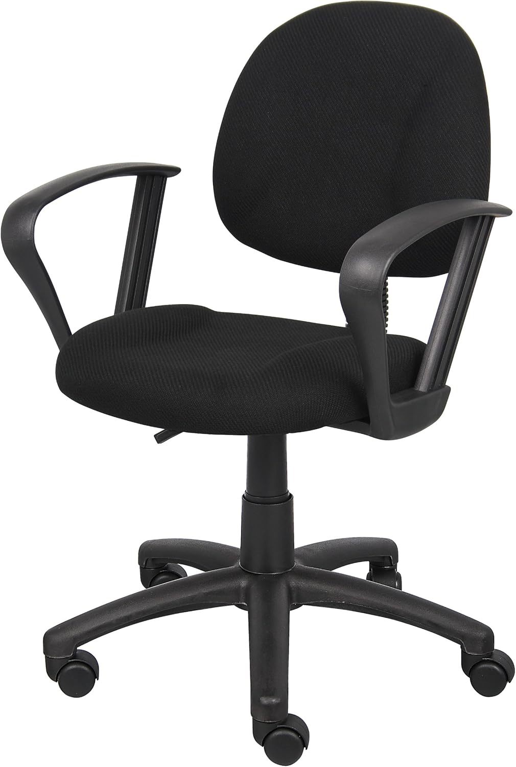Boss Office Products Perfect Posture Delux Fabric Task Chair with Loop Arms in Black