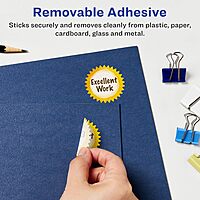 AVERY Matte White Removable Starburst Labels, 2.25 in, Sure Feed Technology, Print-to-the-Edge, Laser/Inkjet Printable