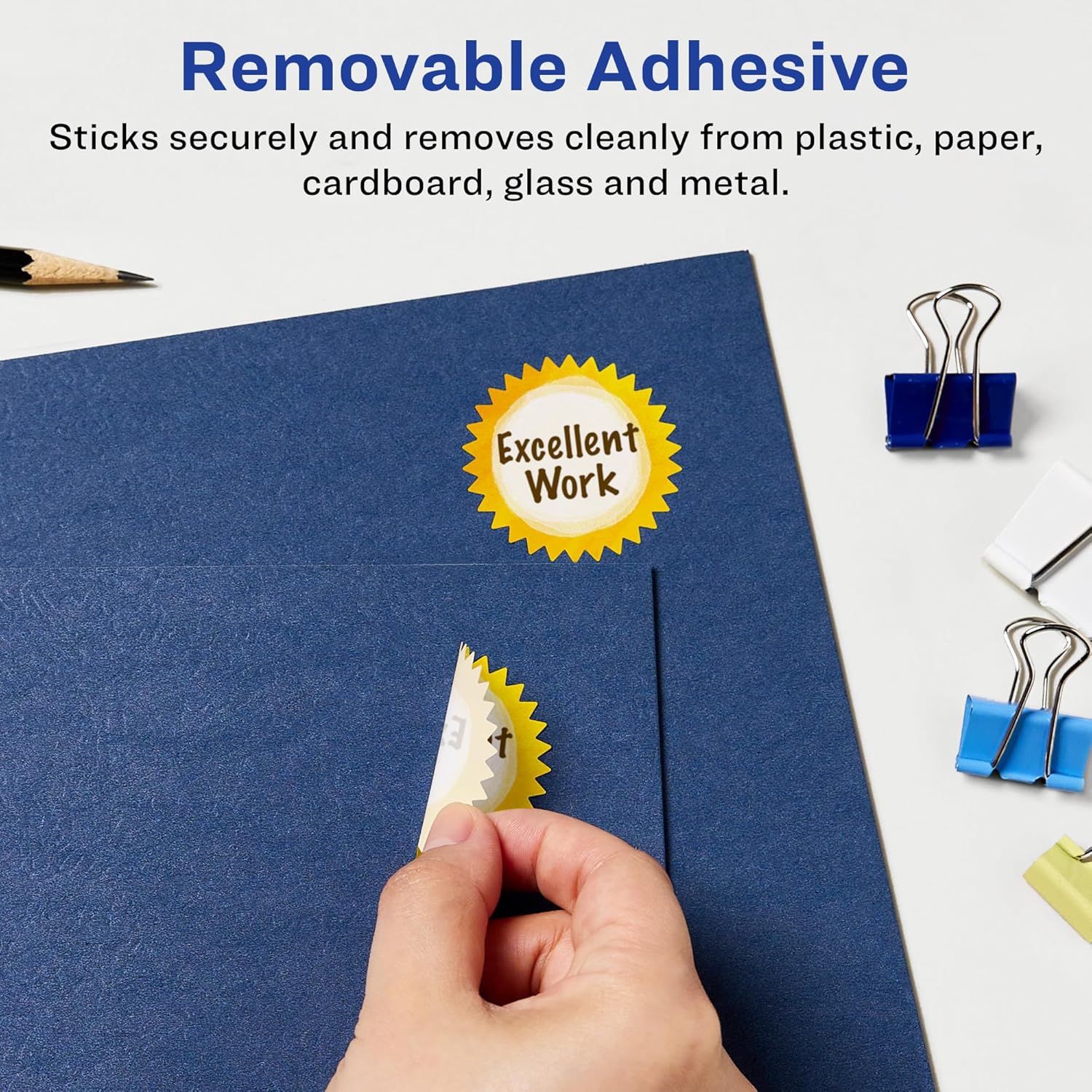 AVERY Matte White Removable Starburst Labels, 2.25 in, Sure Feed Technology, Print-to-the-Edge, Laser/Inkjet Printable