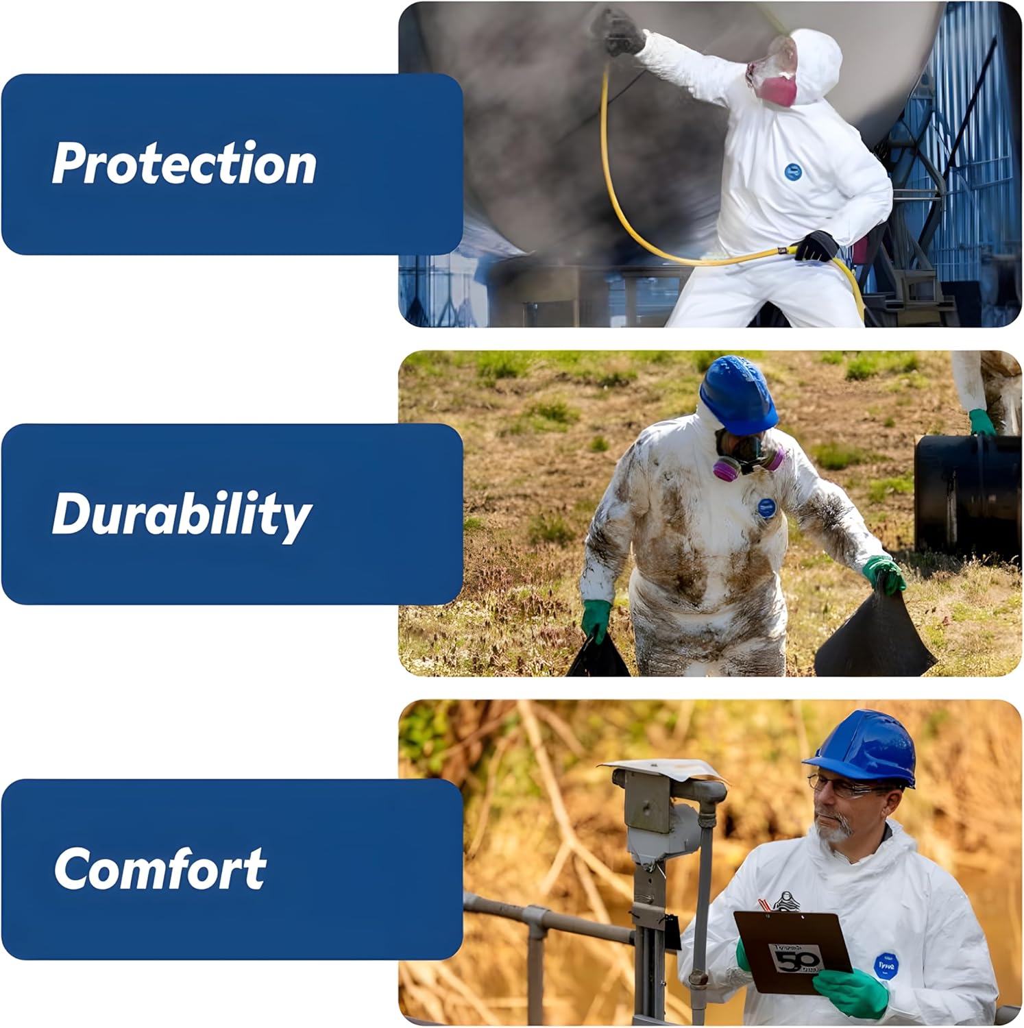 DuPont Tyvek 400 Disposable Protective Coverall With Open Wrists And Ankle White