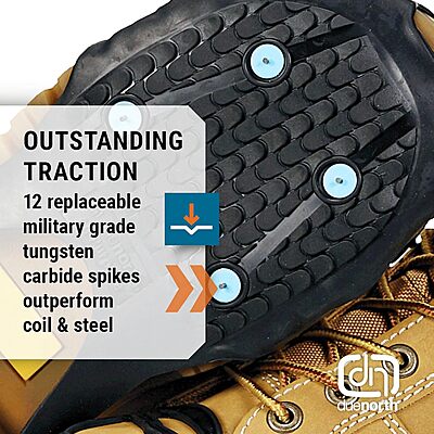 DUE NORTH All Purpose Ice Cleats - Full-Foot Traction Aids for Men & Women