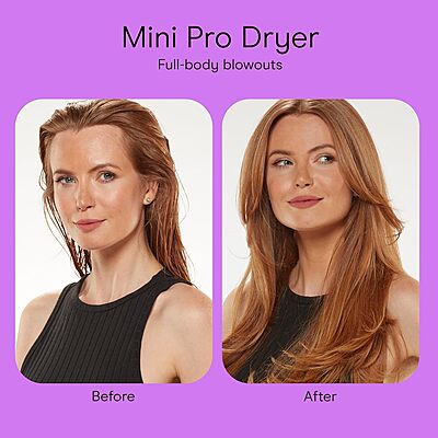 Conair Mini Pro Travel Hair Dryer with Folding Handle - 1200W Tourmaline Ceramic (Red)