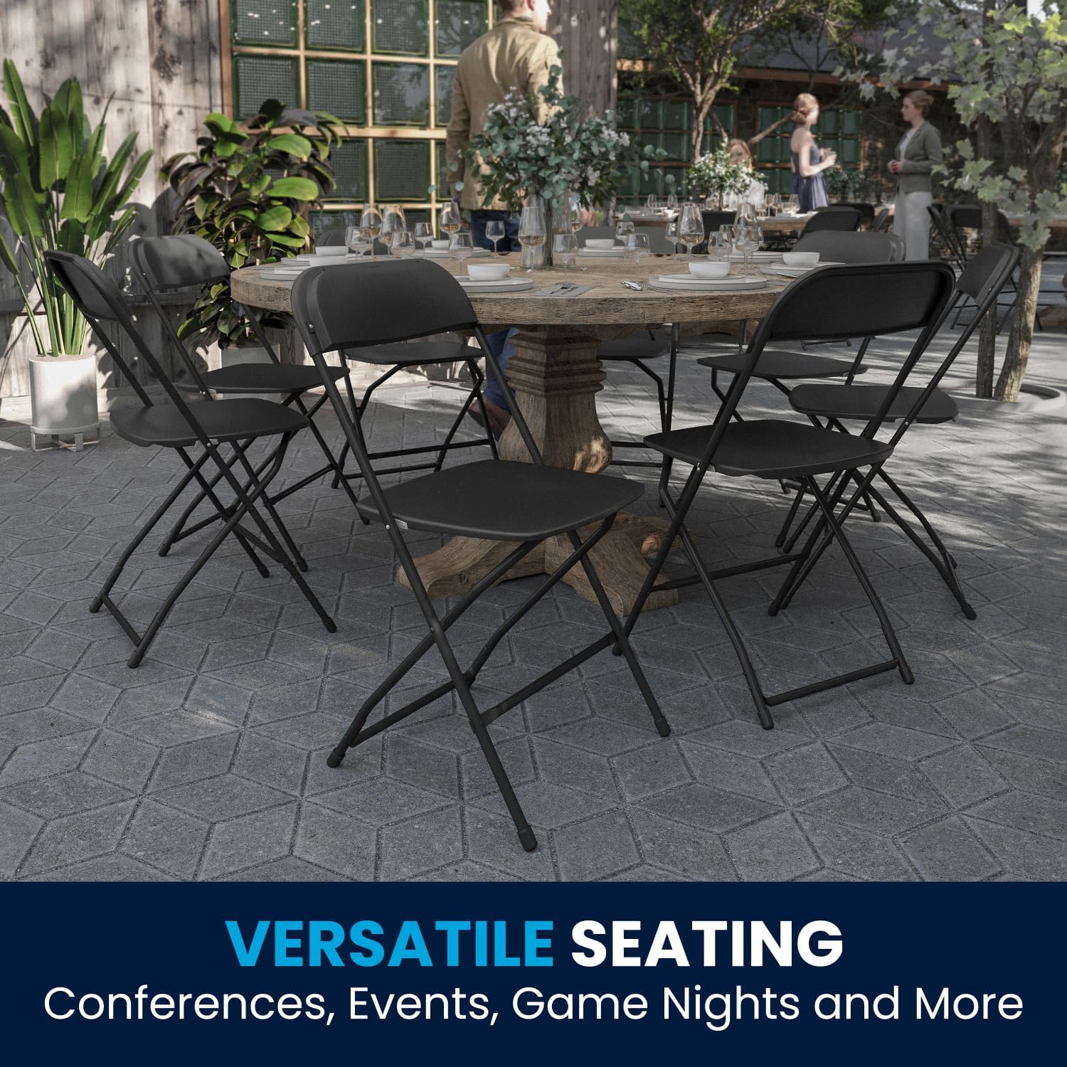 Flash Furniture Hercules Series Commercial-Grade Plastic Folding Chair - 650LB Weight Capacity